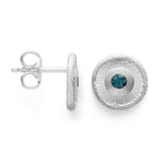 925/- Ohrringe mattiert, Topas London Blue 0,14ct