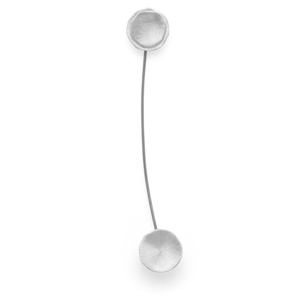925/- Brosche mattiert/gebürstet, Edelstahlstift 0,7 mm - Nicht rhodiniert