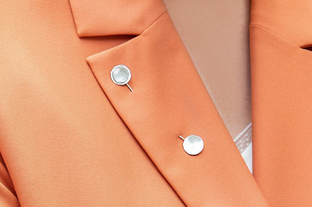 925/- Brosche mattiert/gebürstet, Edelstahlstift 0,7 mm