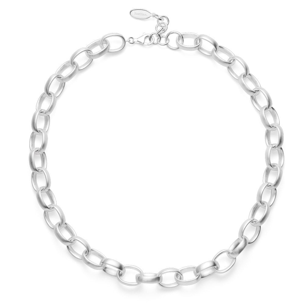 925/- Kette mattiert, 45cm + 3cm - Nicht rhodiniert