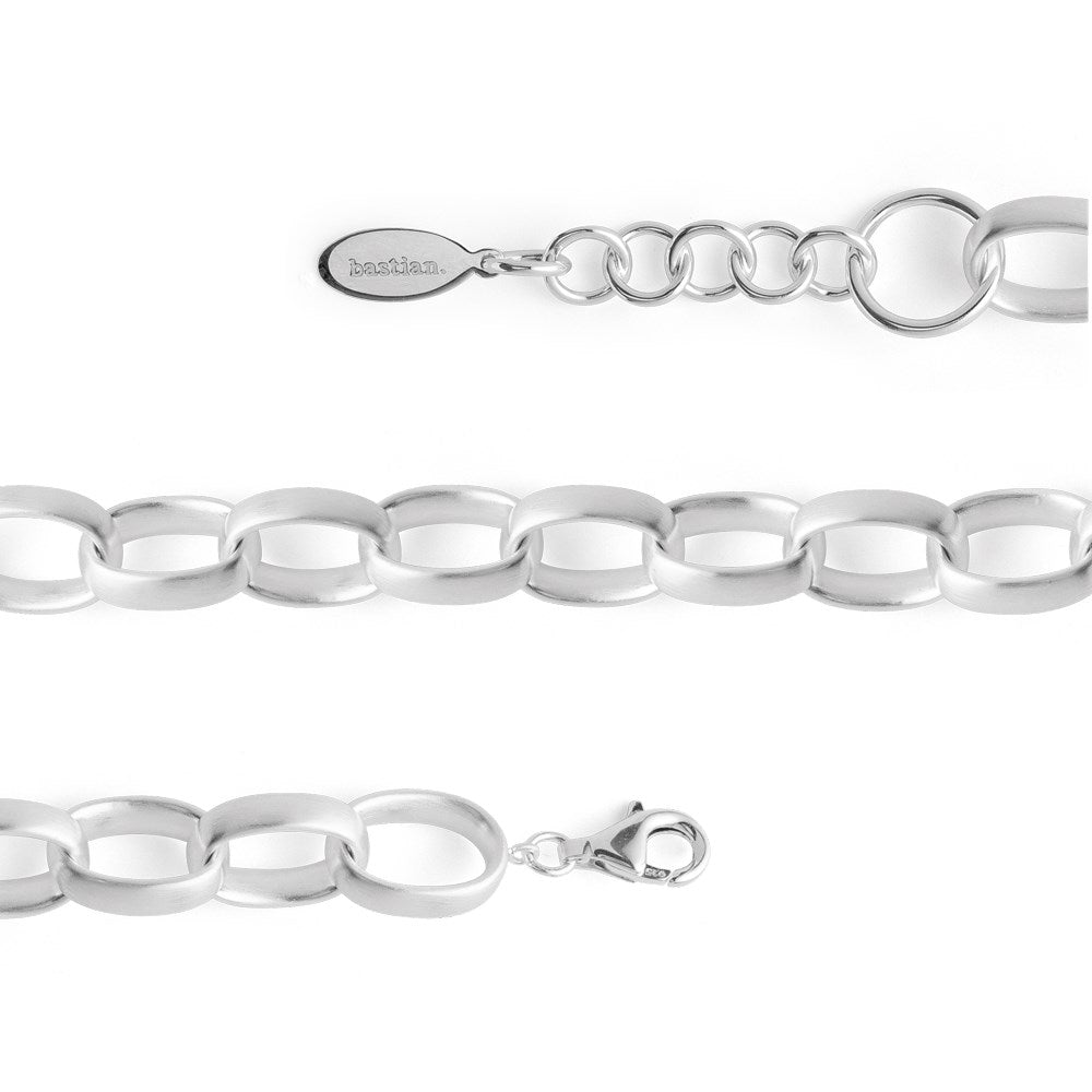 925/- Armband matt, 17cm + 3cm - Nicht rhodiniert