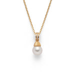 750/- Anhänger Sand Matt, 0,013ct W-SI,Perle