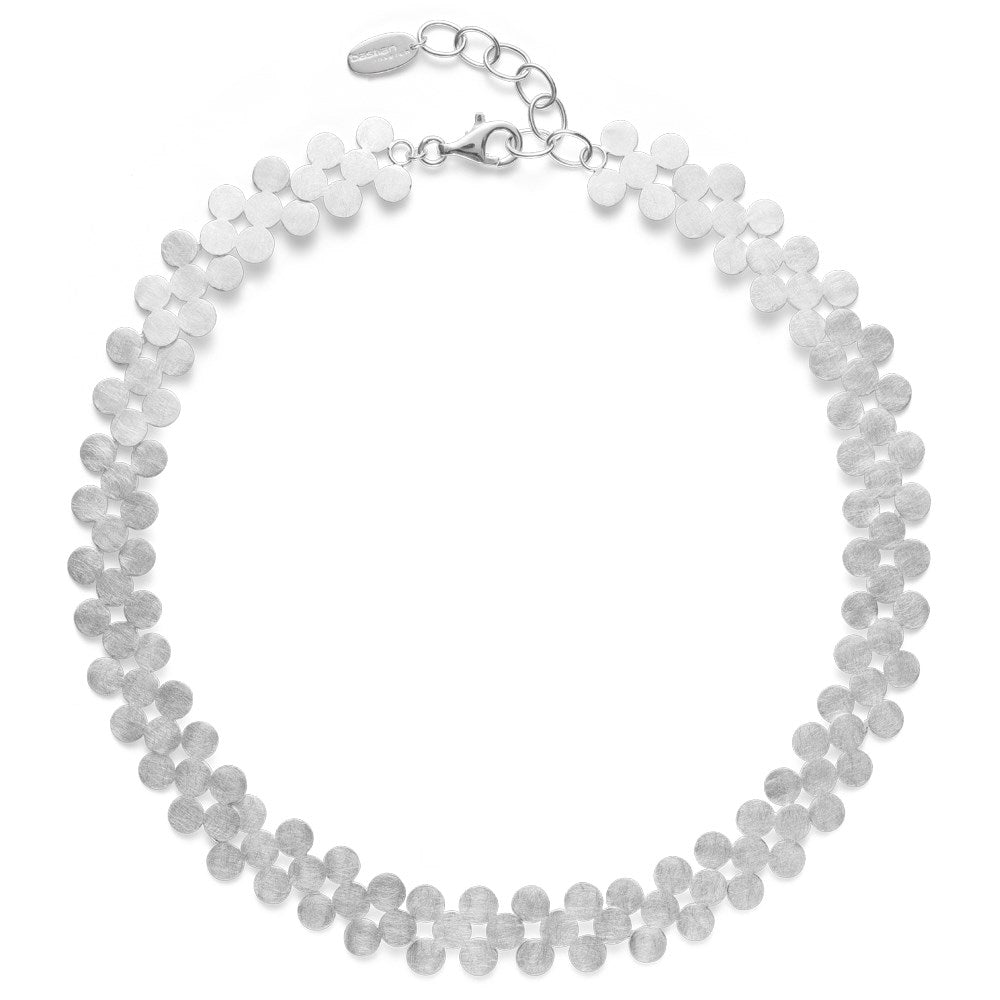 925/- Kette gebürstet, 45cm + 5cm - Nicht rhodiniert