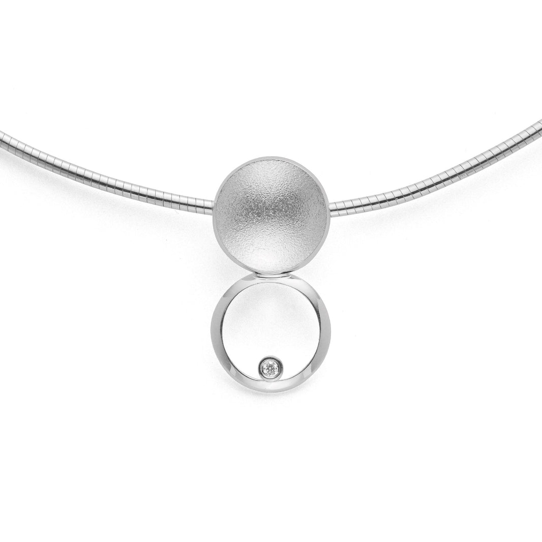 925/- Anhänger matt/glänzend, brillant 0,02ct W-SI