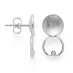 925/- Ohrringe sandgestrahlt/glänzend, Größe 0,02ct