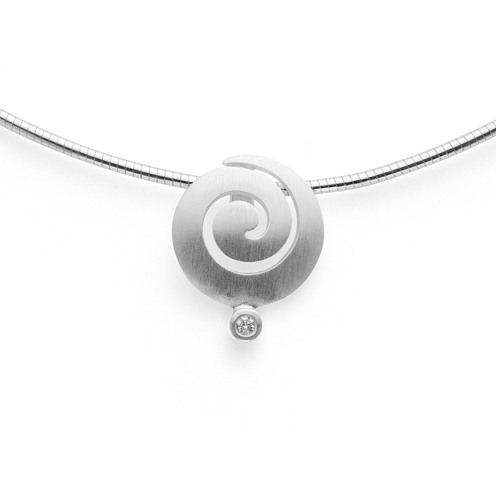 925/- Vedhæng mat/blank, brillant 0,03ct