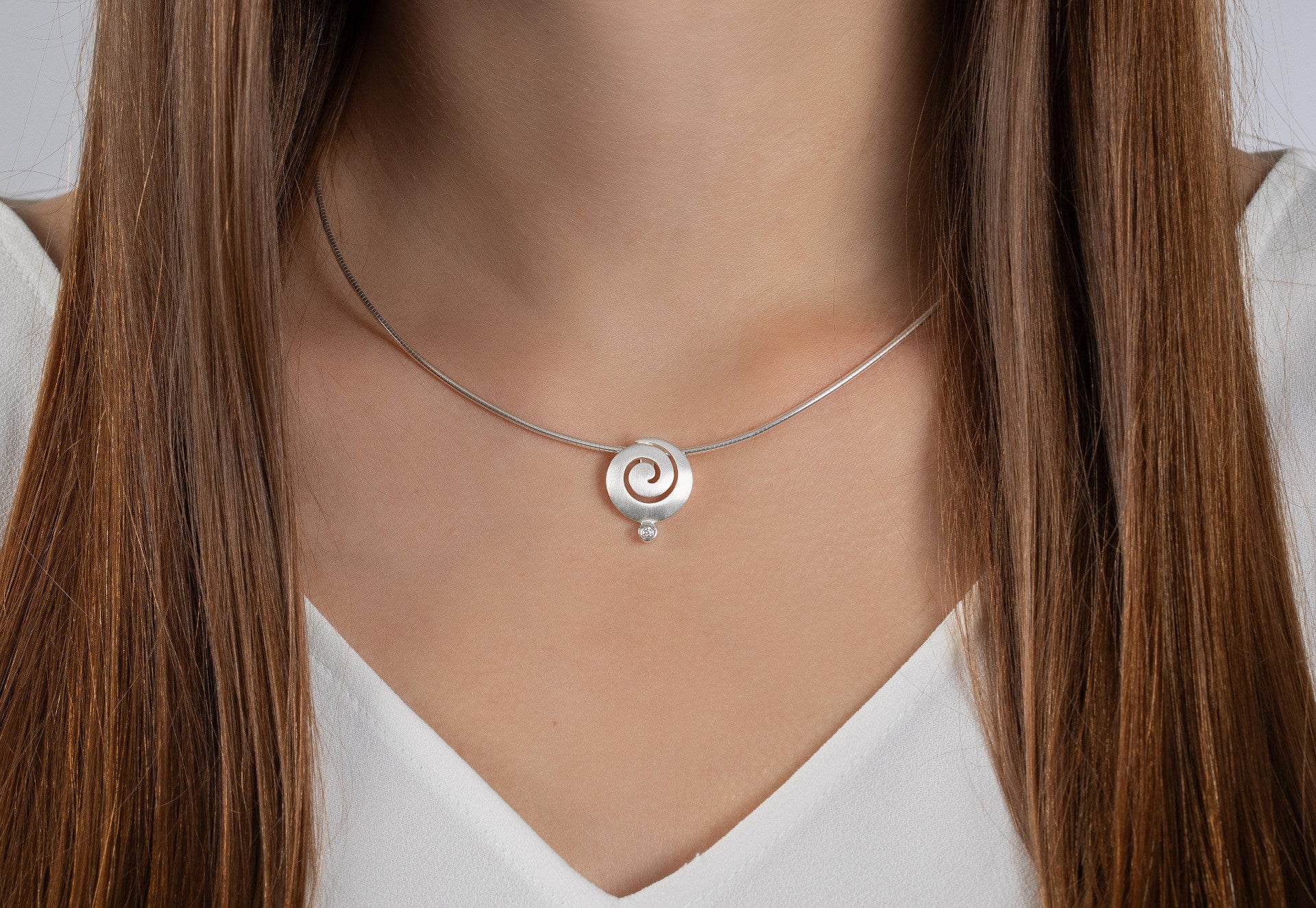 925/- Pendant matt/glossy, brilliant 0.03ct