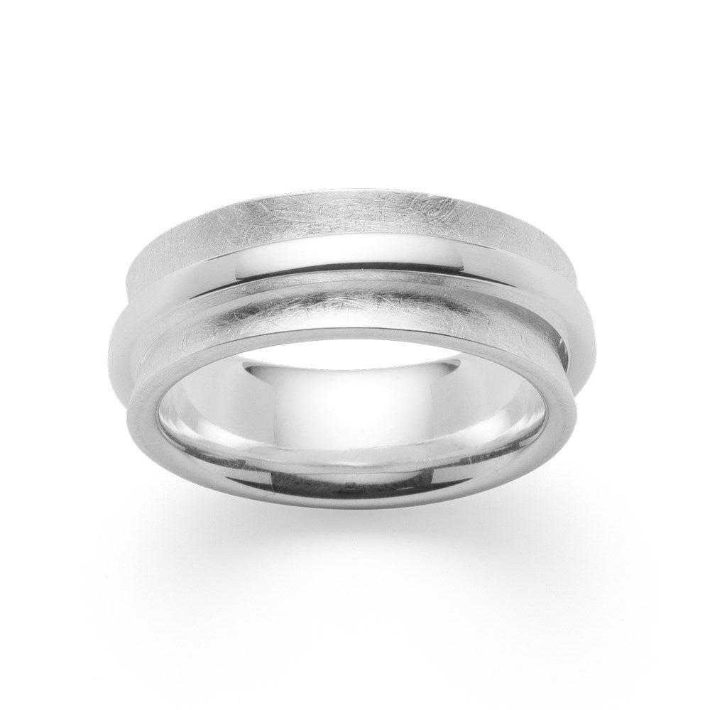 925/- Ring gebürstet/glänzend - 52 / Nicht rhodiniert