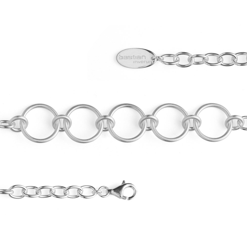 925/- Armband matt/glänzend, 19cm - Nicht rhodiniert