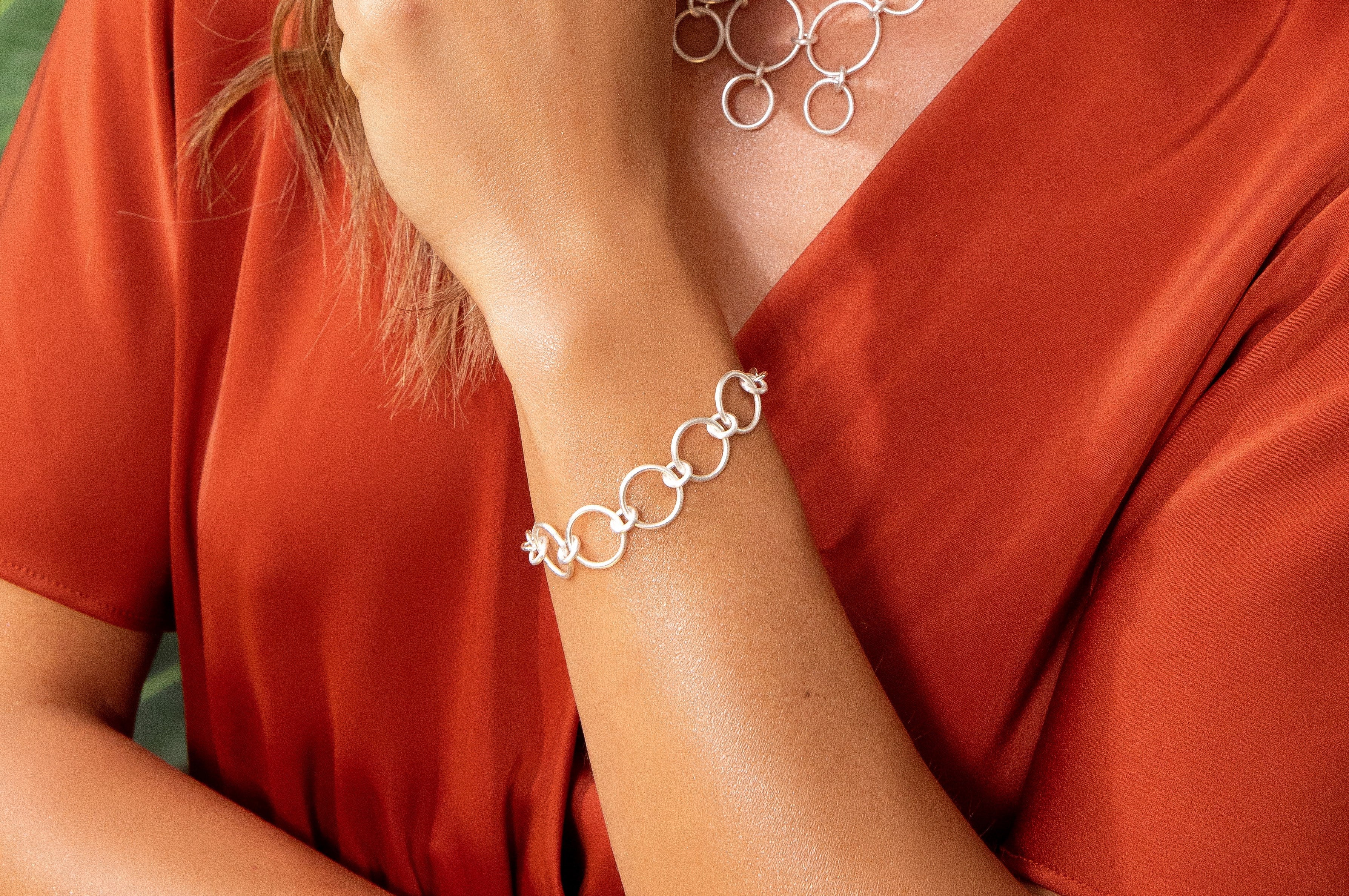 925/- armbånd mat/blank, 19cm