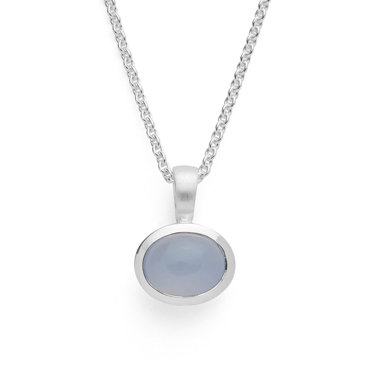 925/- Anhänger matt/glänzend, Chelzedon 1,72 ct - Nicht rhodiniert