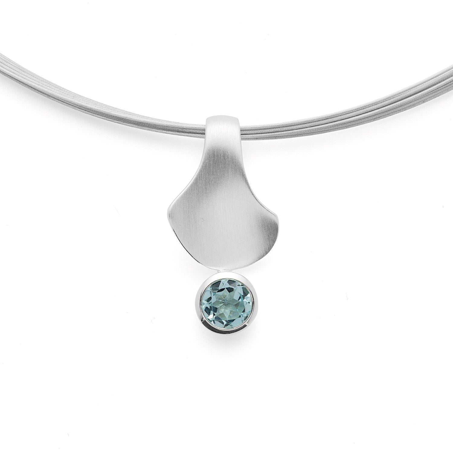 925/- Anhänger matt/glänzend, Blautopas 1,08 ct - Nicht rhodiniert
