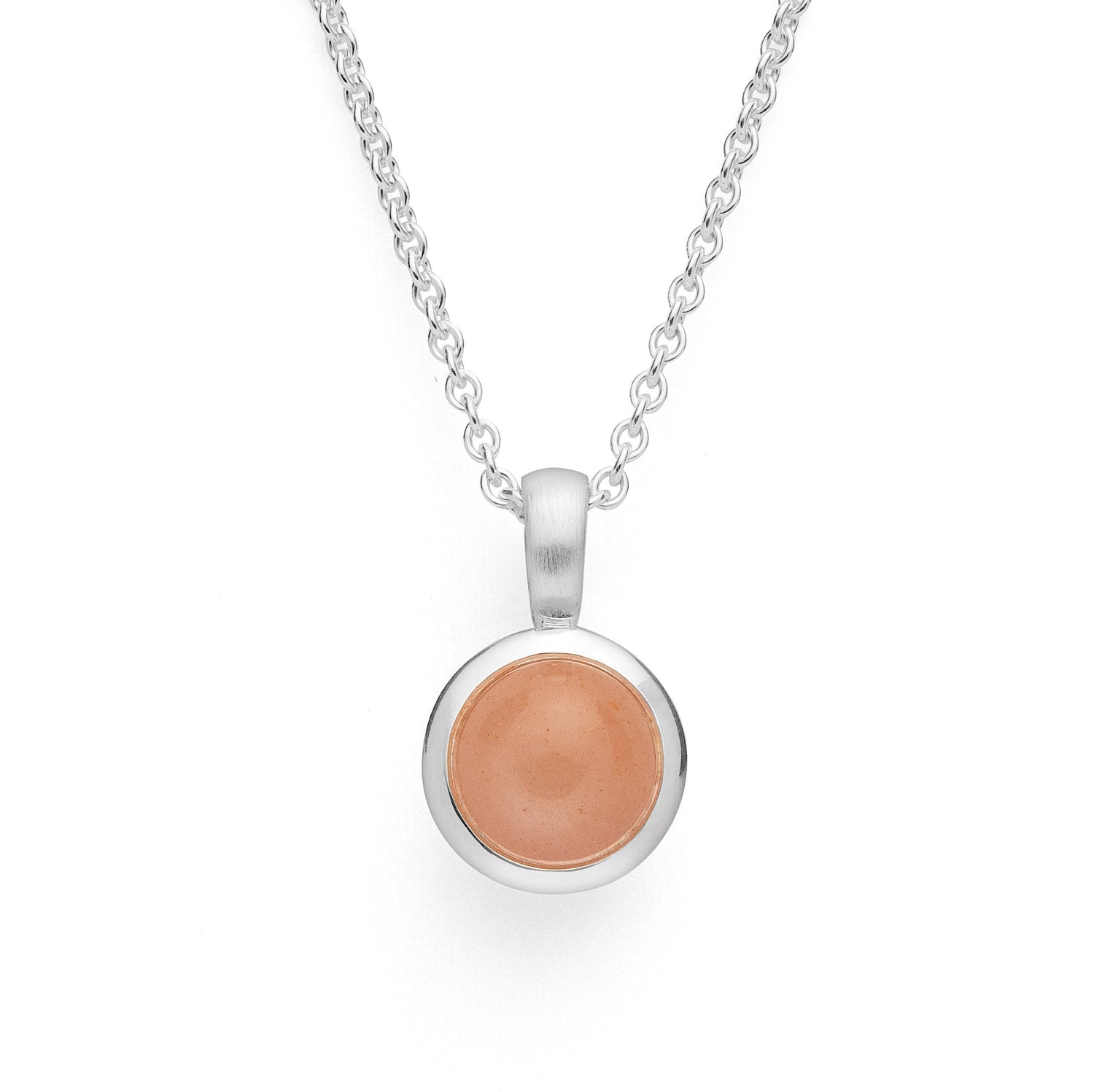 925/- Anhänger matt/glänzend, Mondstein blush 1,85 ct - Nicht rhodiniert