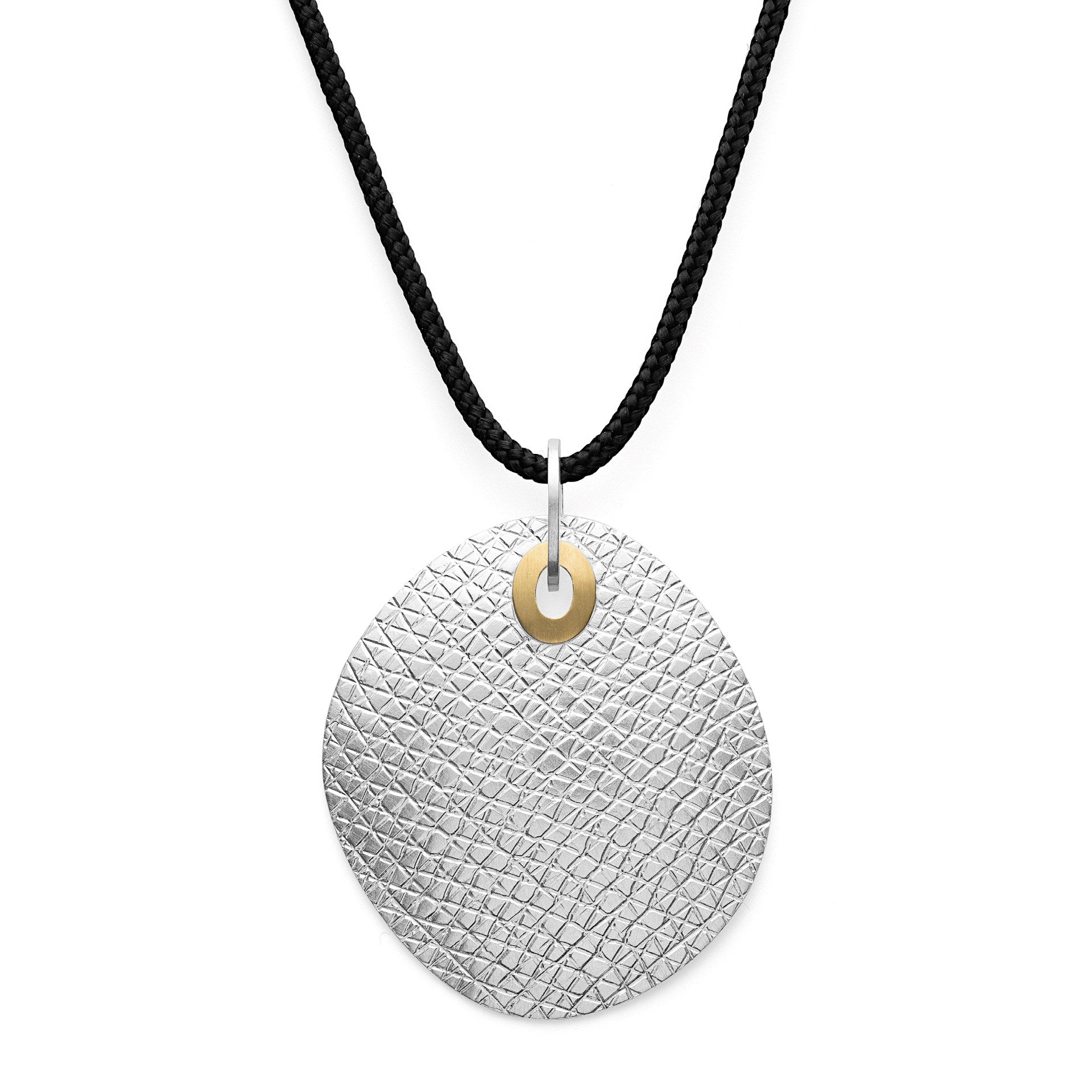 925/- Vedhæng, fg 18K mat/specielt struktureret