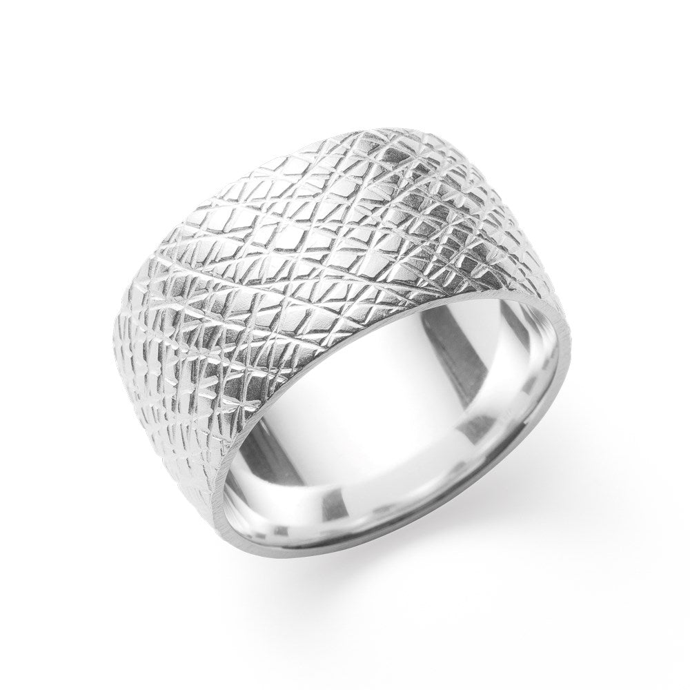 925/- Ring speziell strukturiert - 54 / Nicht rhodiniert