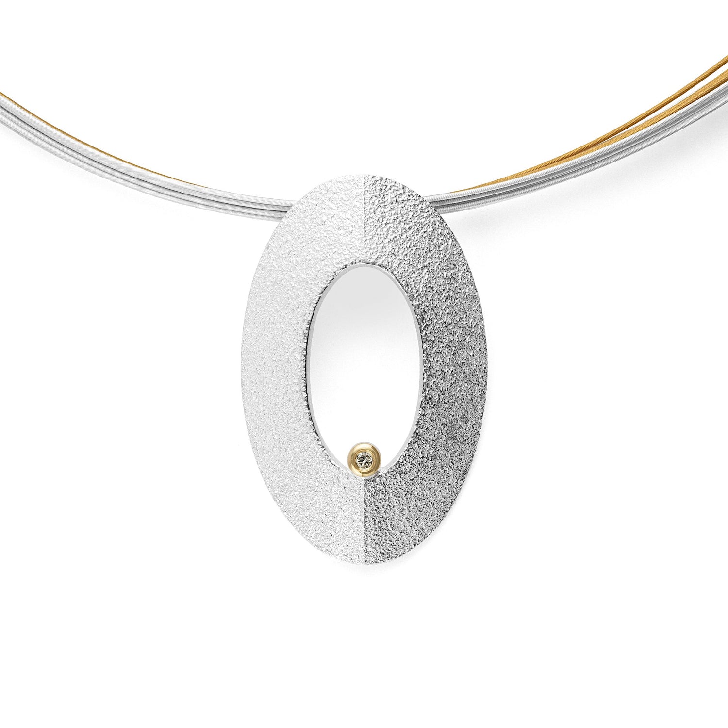 925/- Anhänger, fg matt/glänzend, 0,02 ct - Nicht rhodiniert