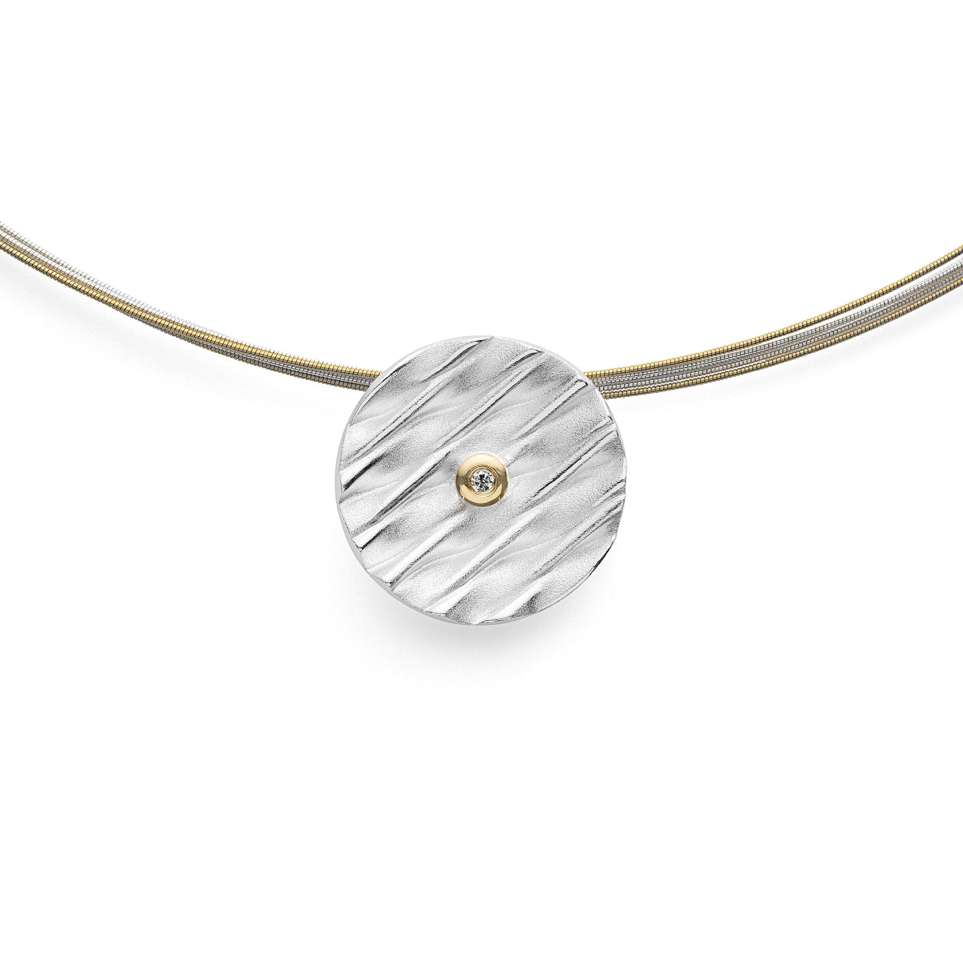 925/- Vedhæng, fg tekstureret/blank, 0,015ct