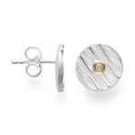 925/- Earrings, fg, textured/glossy, br 0.02ct