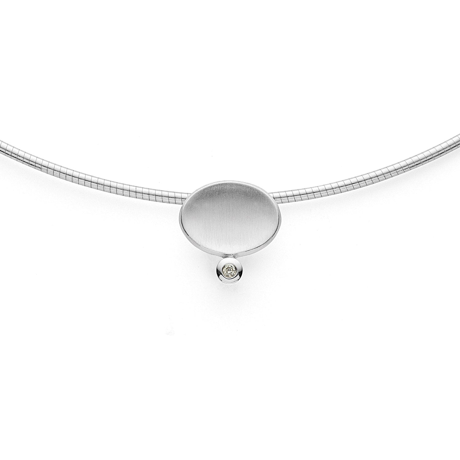 925/- Anhänger matt/glänzend, Brillant 0,015ct W-SI - Nicht rhodiniert