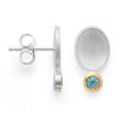 925/- Earrings, fg matt/glossy, blue topaz 0.16ct