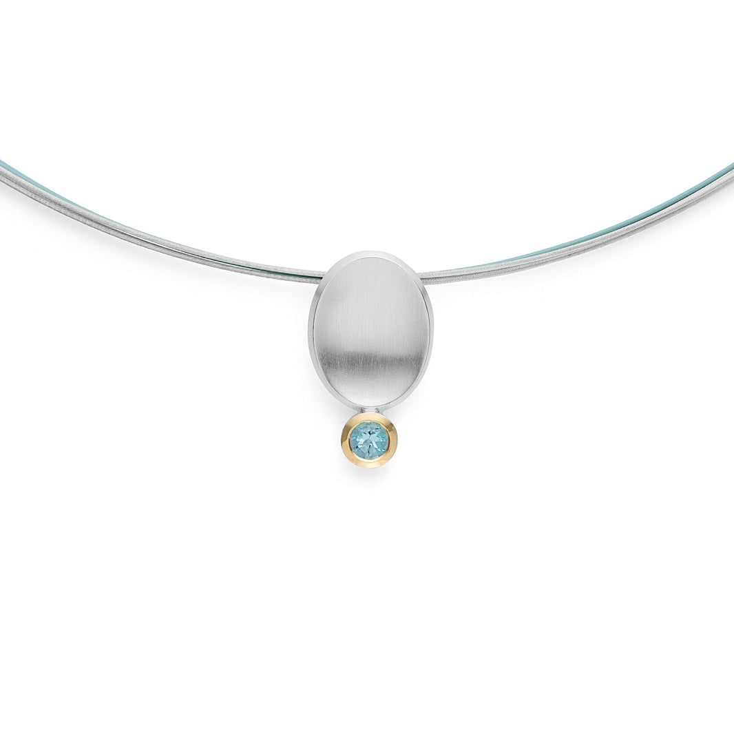 925/- Anhänger, fg matt/glänzend, Blautopas 0,21ct