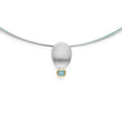 925/- Vedhæng, fg mat/blank, blå topas 0,21ct