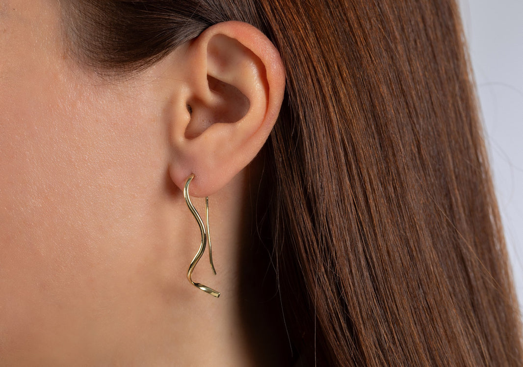 925/- earrings, gp pol.