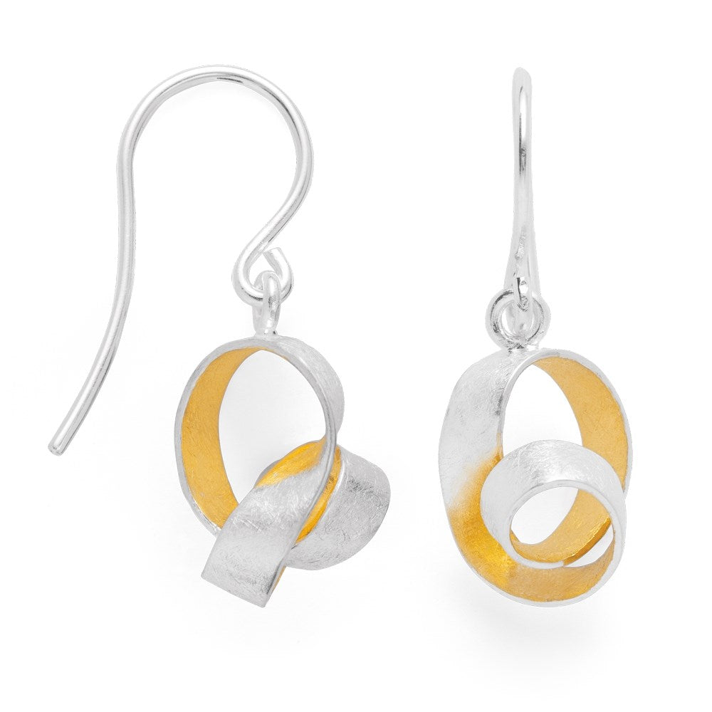 925/- Ohrring, teilweise fg gebürstet/glänzend