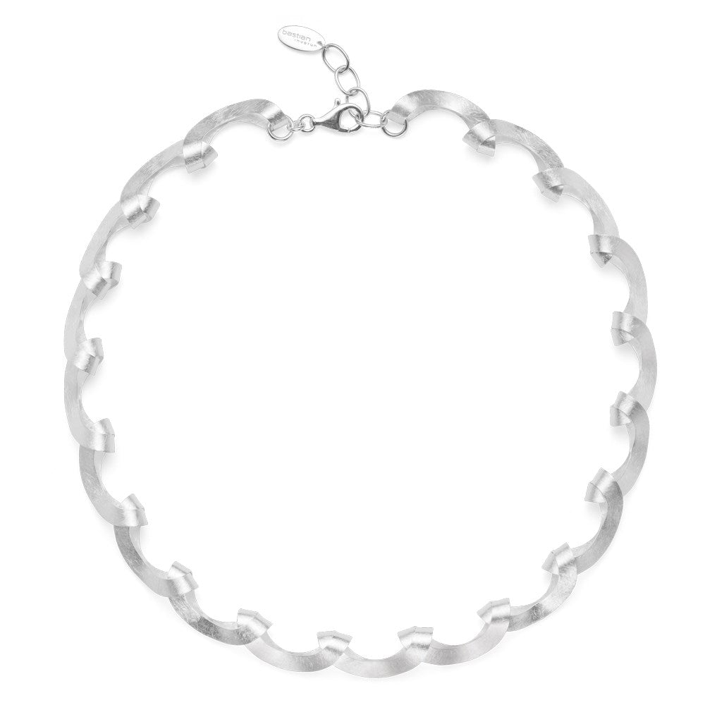 925/- Kette gebürstet, 45cm + 3cm - Nicht rhodiniert