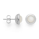 925/- Ohrringe glänzend, weißer Mondstein 1,63ct