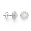 925/- Earrings shiny, white moonstone 1.63ct