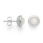 925/- Earrings shiny, white moonstone 1.63ct