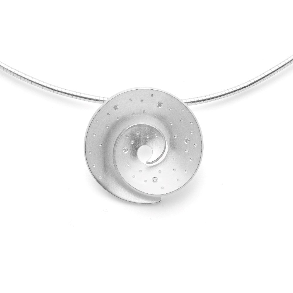925/- Anhänger mattiert br 0,025ct W-SI - Nicht rhodiniert