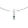 925/- Vedhæng mat/blank, blå topas 0,14ct