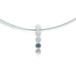 925/- Vedhæng mat/blank, blå topas 0,14ct