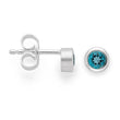 925/- Ohrringe mattiert/poliert, Blautopas 0,28ct