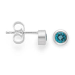 925/- Ohrringe mattiert/poliert, Blautopas 0,28ct
