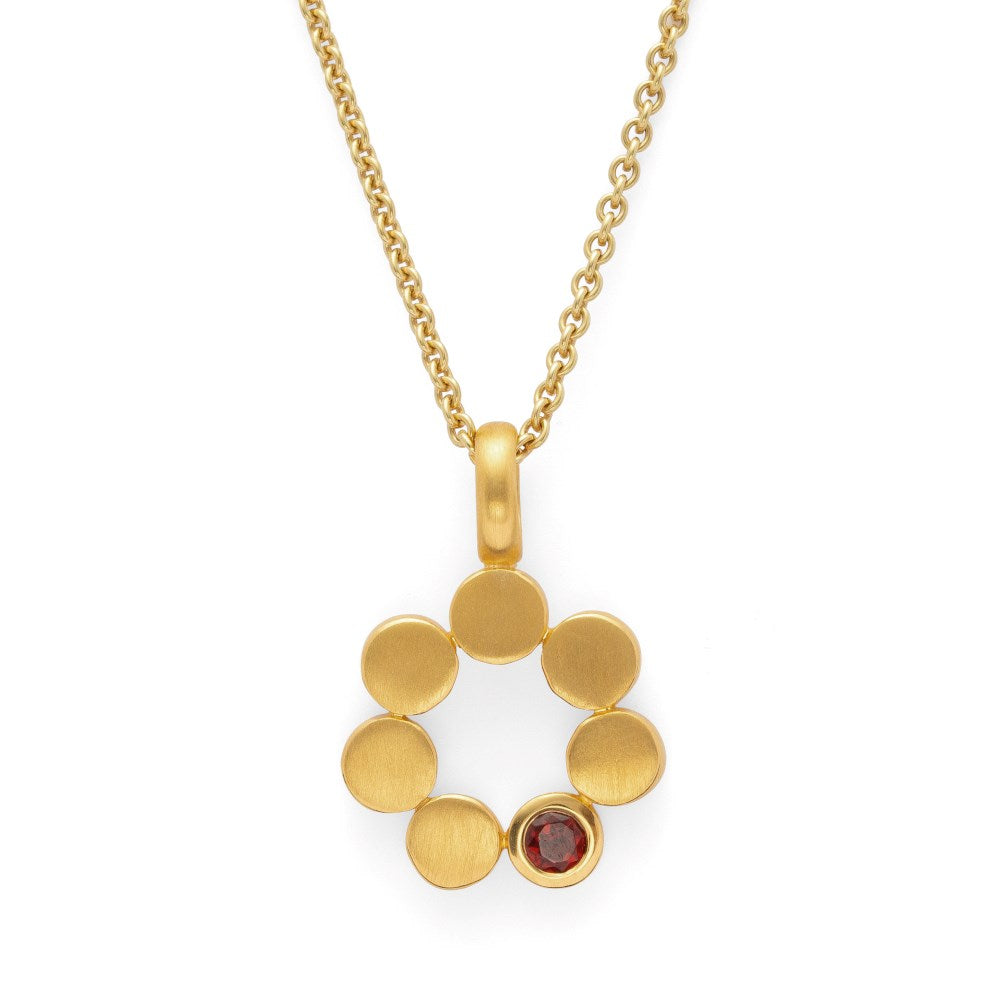 925/- Anhänger, vg. matt./Poliert, Granat 0,15ct