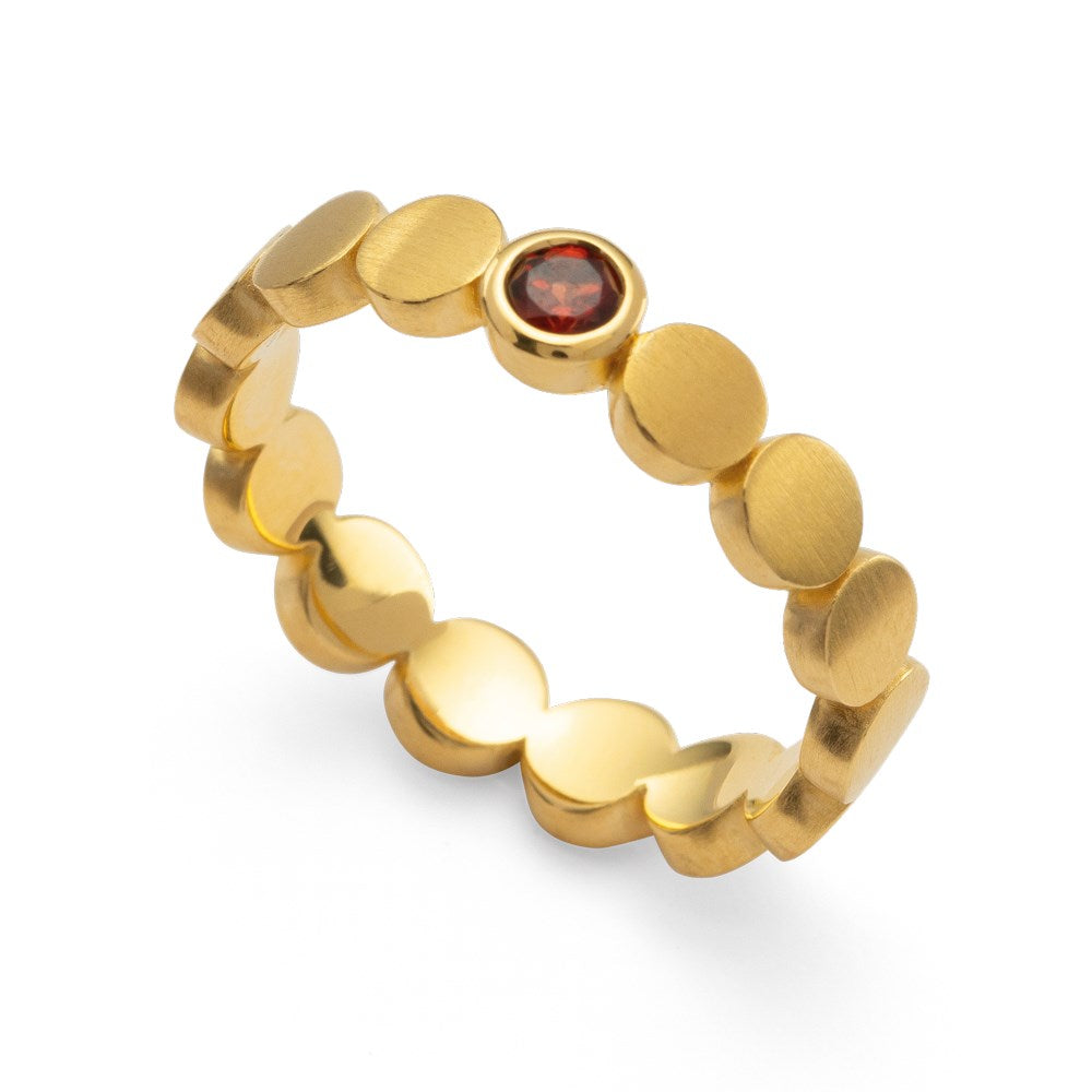 925/- Ring, fg matt/glänzend, Granat 0,15ct - 52 / Nicht rhodiniert