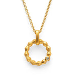 925/- Vedhæng, mat fg, brillant 0,02ct W-SI