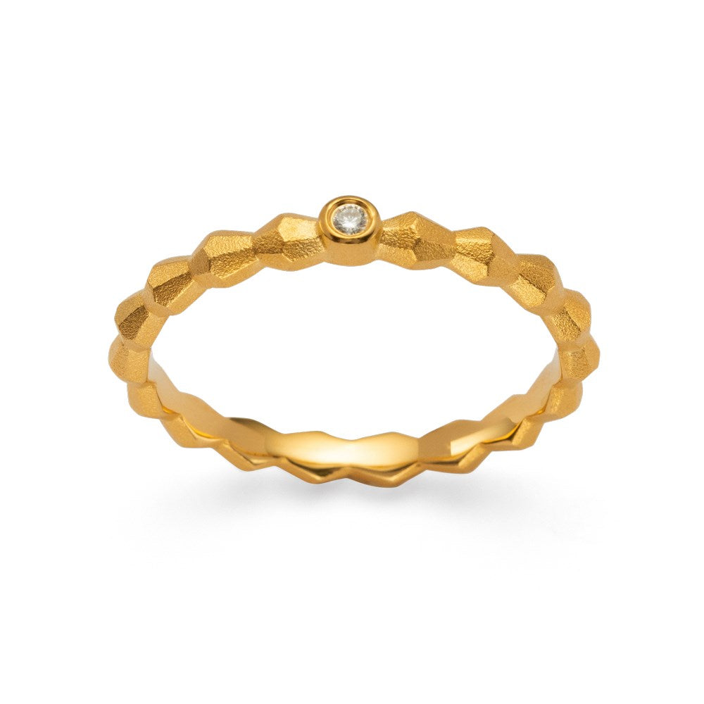 925/- Ring, fg mat., Brillant 0,02ct W-SI - 52 / Nicht rhodiniert
