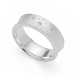 925/- ring, rho. sandblæst br 0,02ct W-SI