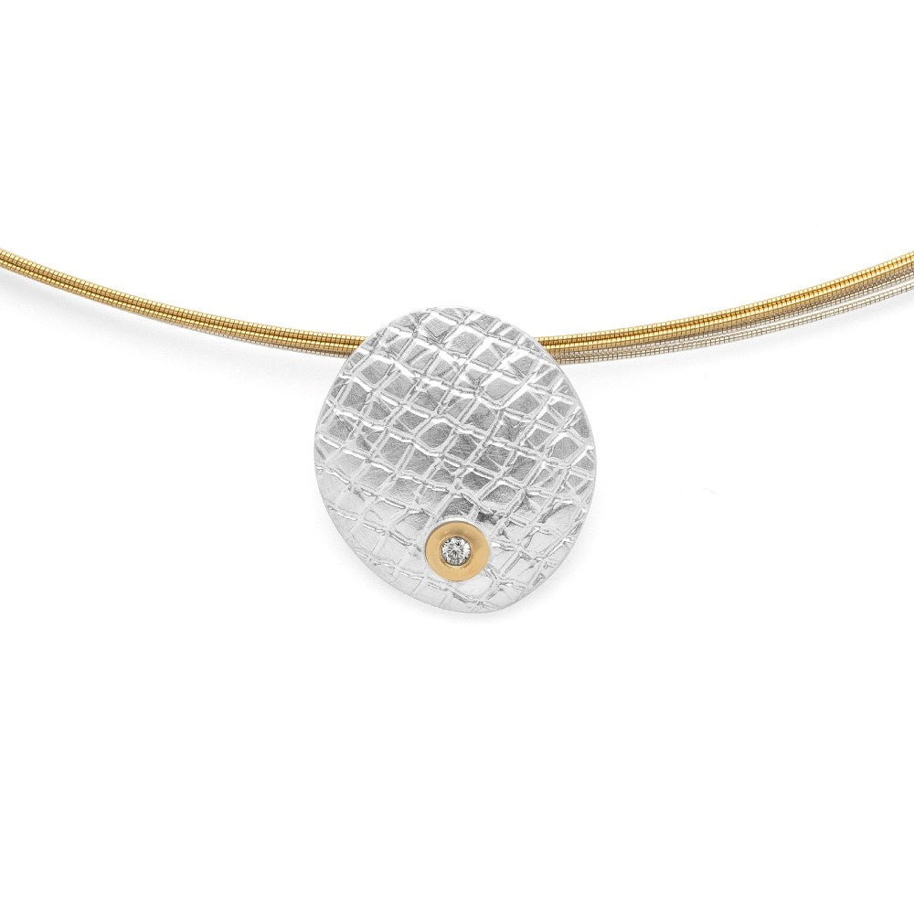 925/- Vedhæng, fg  mat/tekstureret, 0,015ct