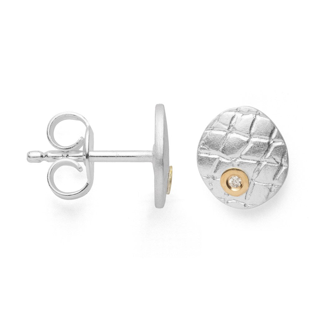 925/- Ohrringe, fg matt/strukturiert, br 0,01ct - Nicht rhodiniert