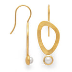 925/- earring, gp matt/pol., pearls 0,95ct