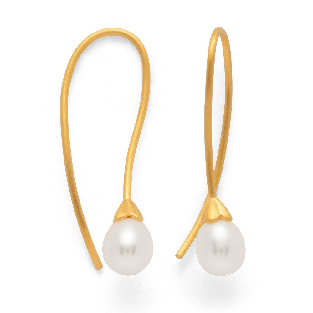 925/- Ohrhänger, vg. matt, Zuchtperlen weiß 3,54ct