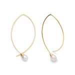 925/- earring, gp satin, pearls 3,10ct