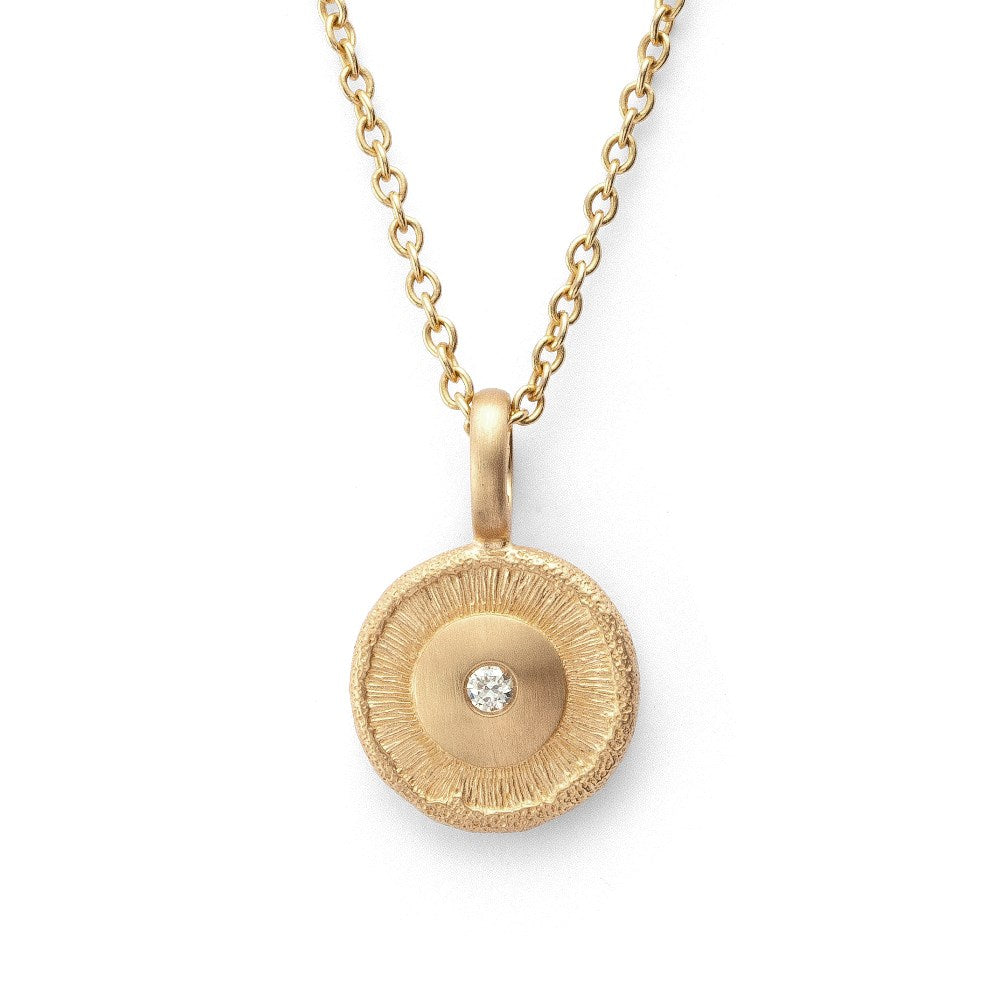 750/- pendant satin/spe.text., dia. 0,02ct W-SI