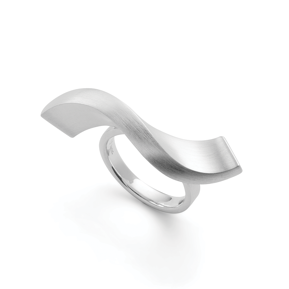 925/- Ring, matt - 52 / Nicht rhodiniert