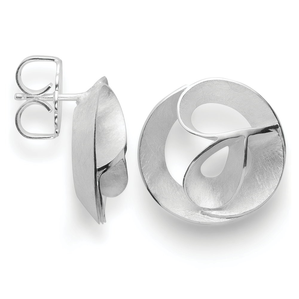 925/- earrings, brushed/glossy